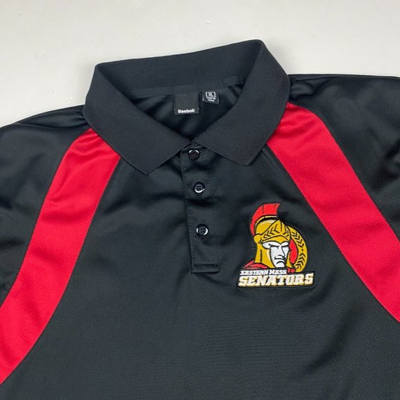 Ottawa Senators Reebok Play Dry Polo Golf Shirt Men's XL Black - Picture 2 of 6
